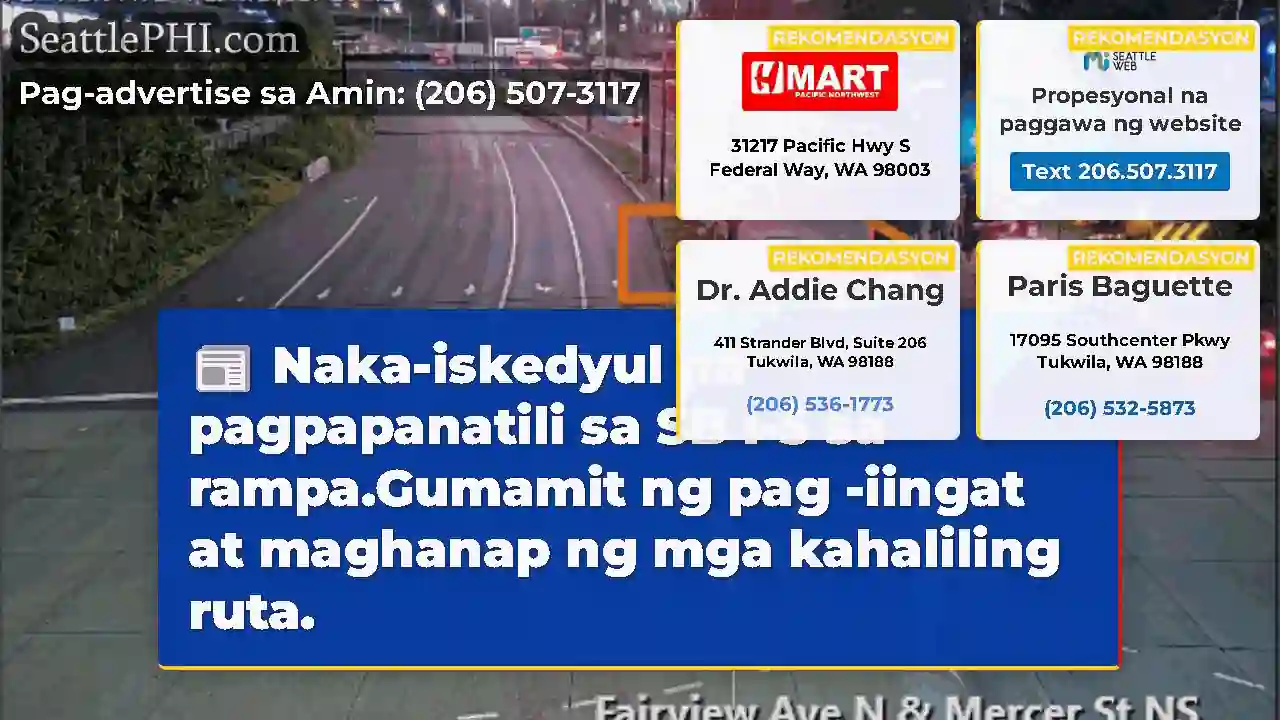Naka-iskedyul na pagpapanatili sa SB I-5 sa