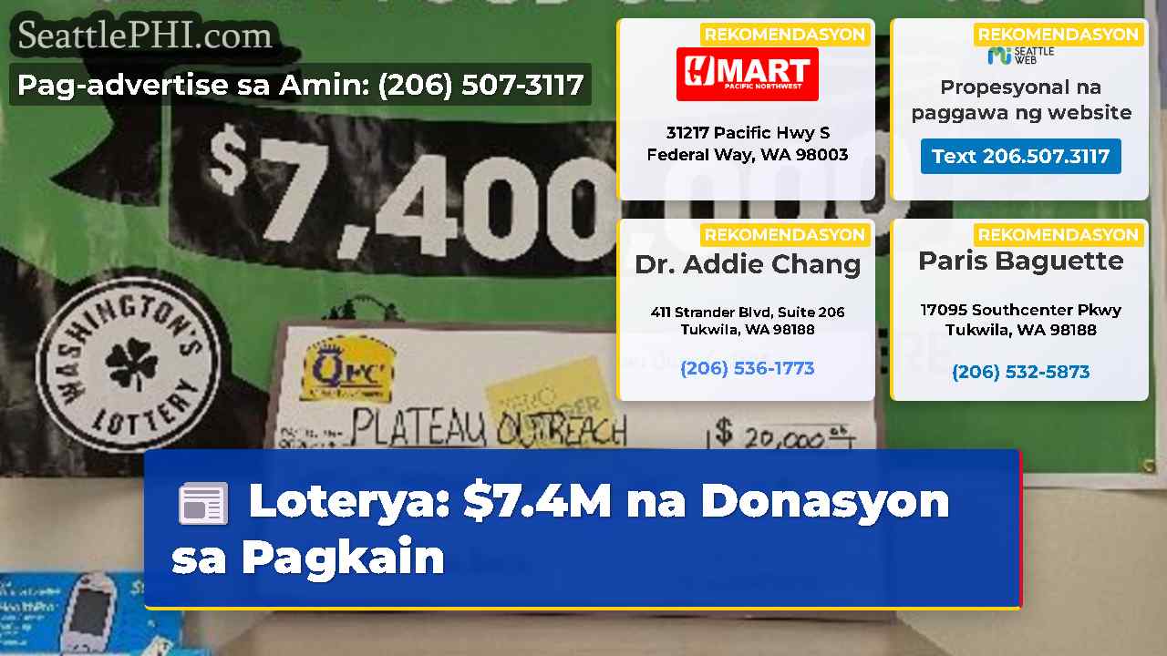 Loterya $7.4M na Donasyon sa Pagkain