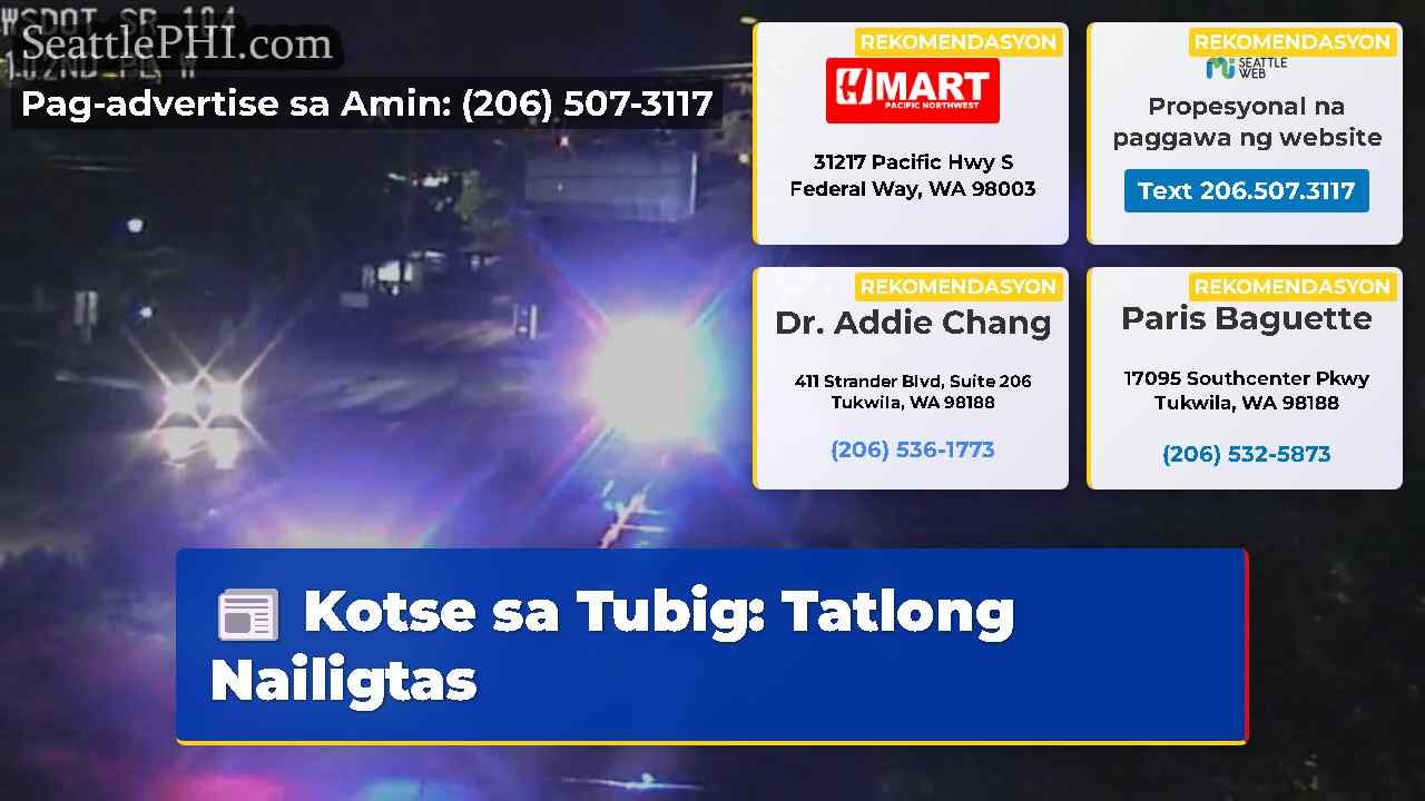 Kotse sa Tubig Tatlong Nailigtas