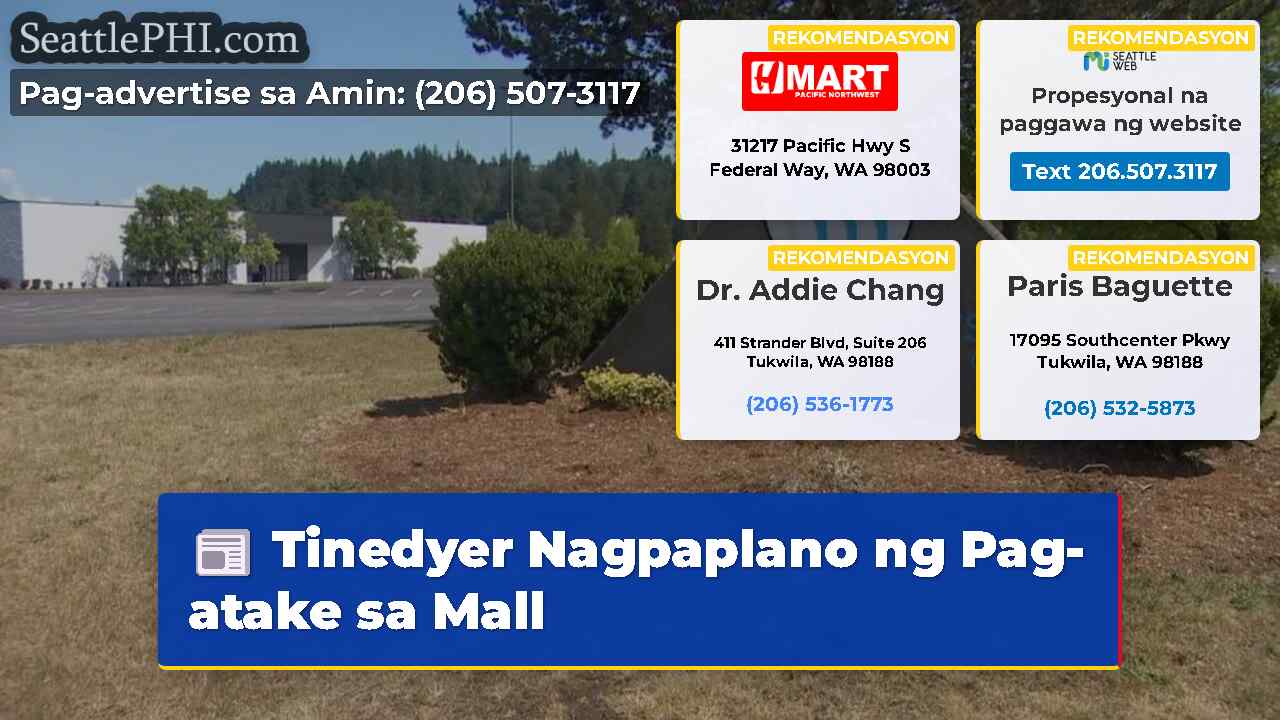 Tinedyer Nagpaplano ng Pag-atake sa Mall