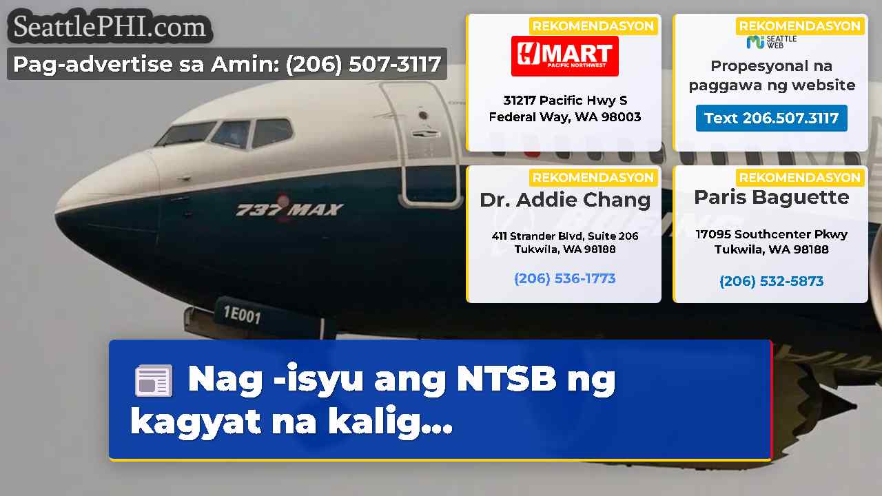 Nag -isyu ang NTSB ng kagyat na kalig…