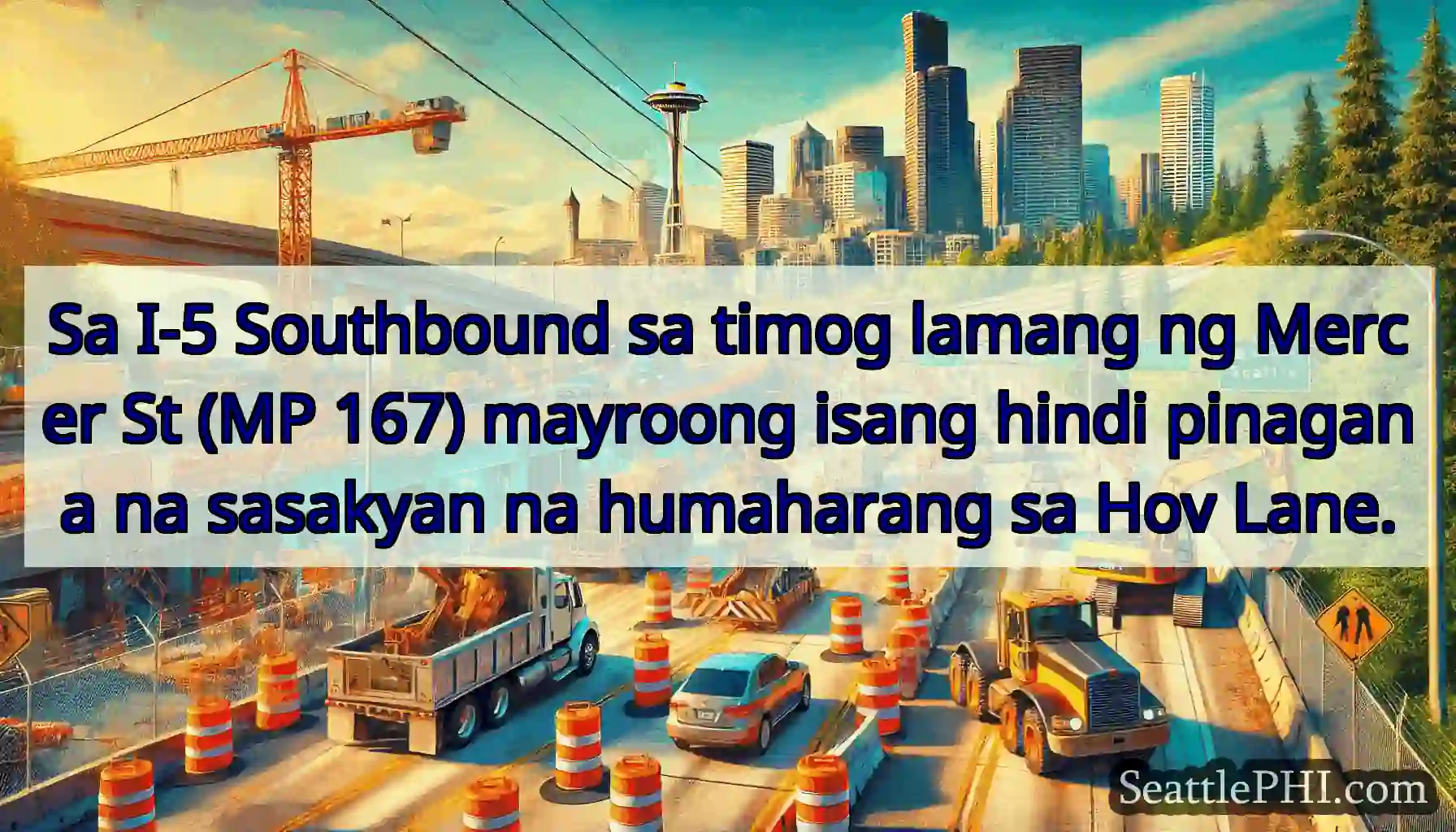 Sa I-5 Southbound sa timog lamang ng Mercer St