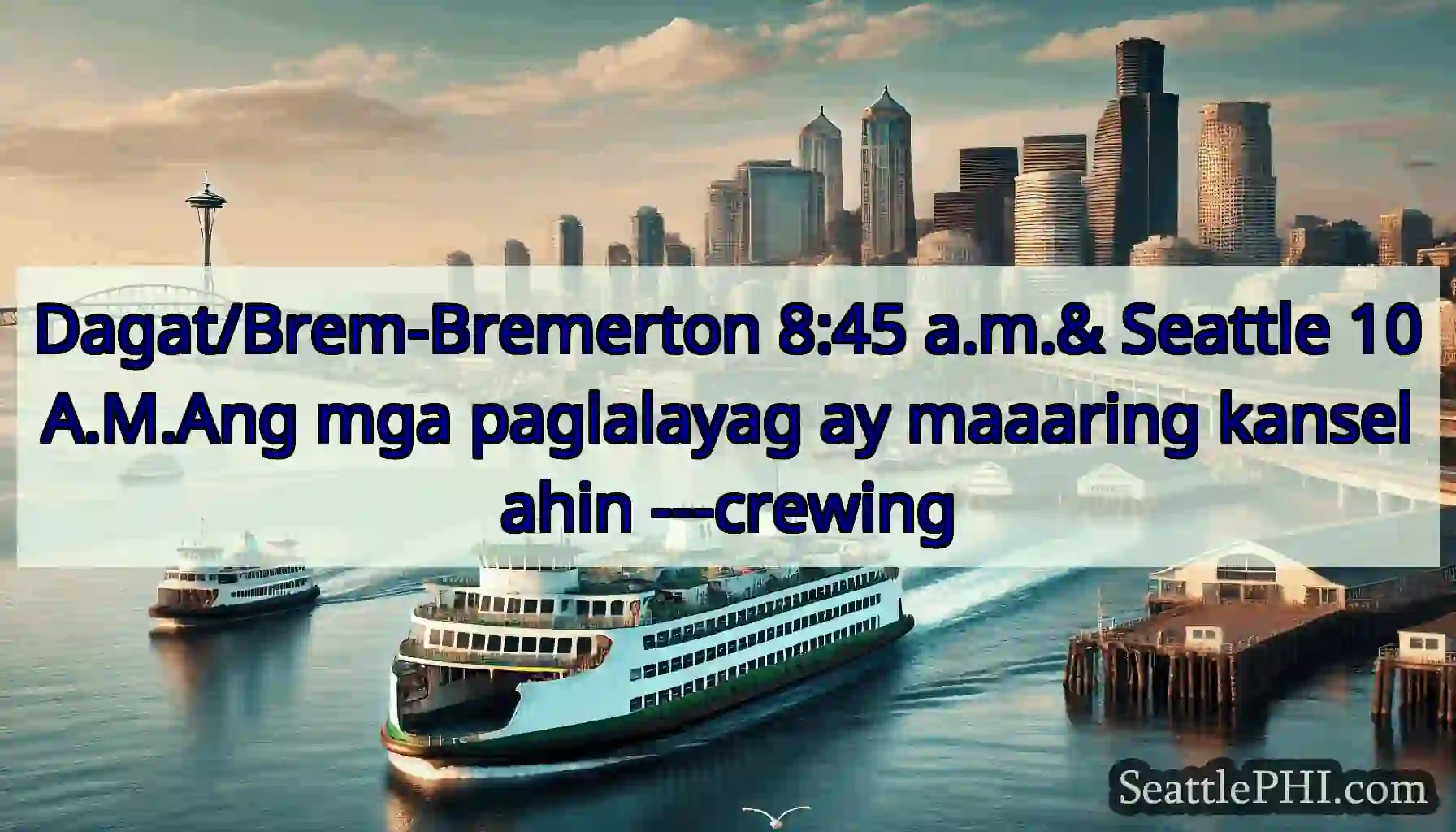 Dagat/Brem-Bremerton 8:45 a.m.& Seattle 10A.M.Ang