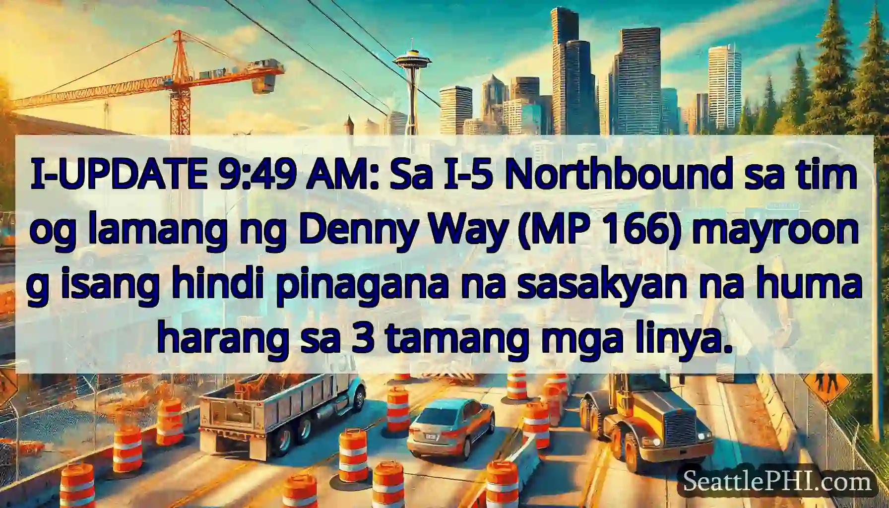I-UPDATE 9:49 AM: Sa I-5 Northbound sa timog