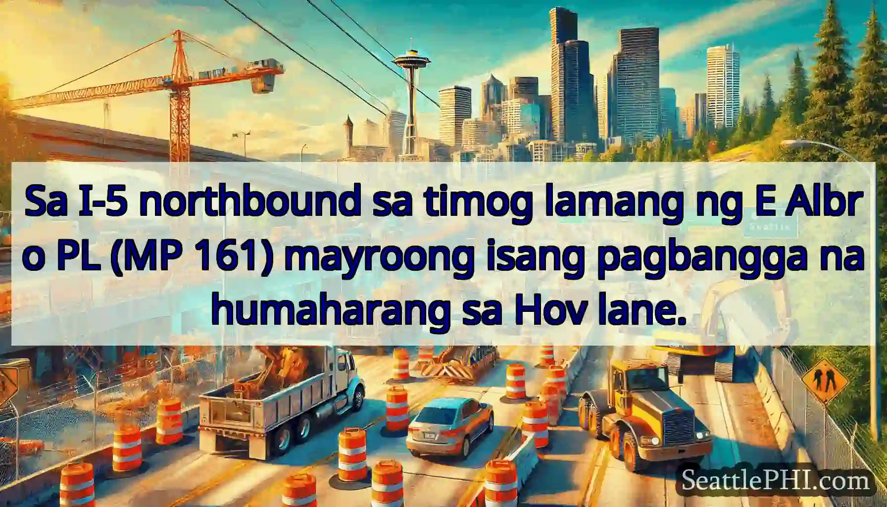 Sa I-5 northbound sa timog lamang ng E Albro PL