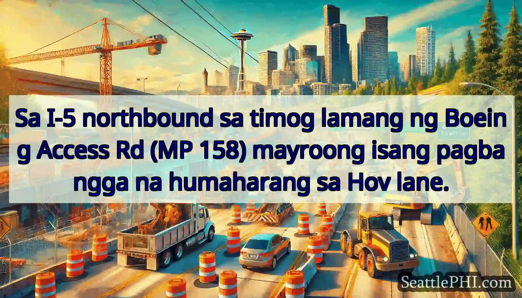 Sa I-5 northbound sa timog lamang ng Boeing