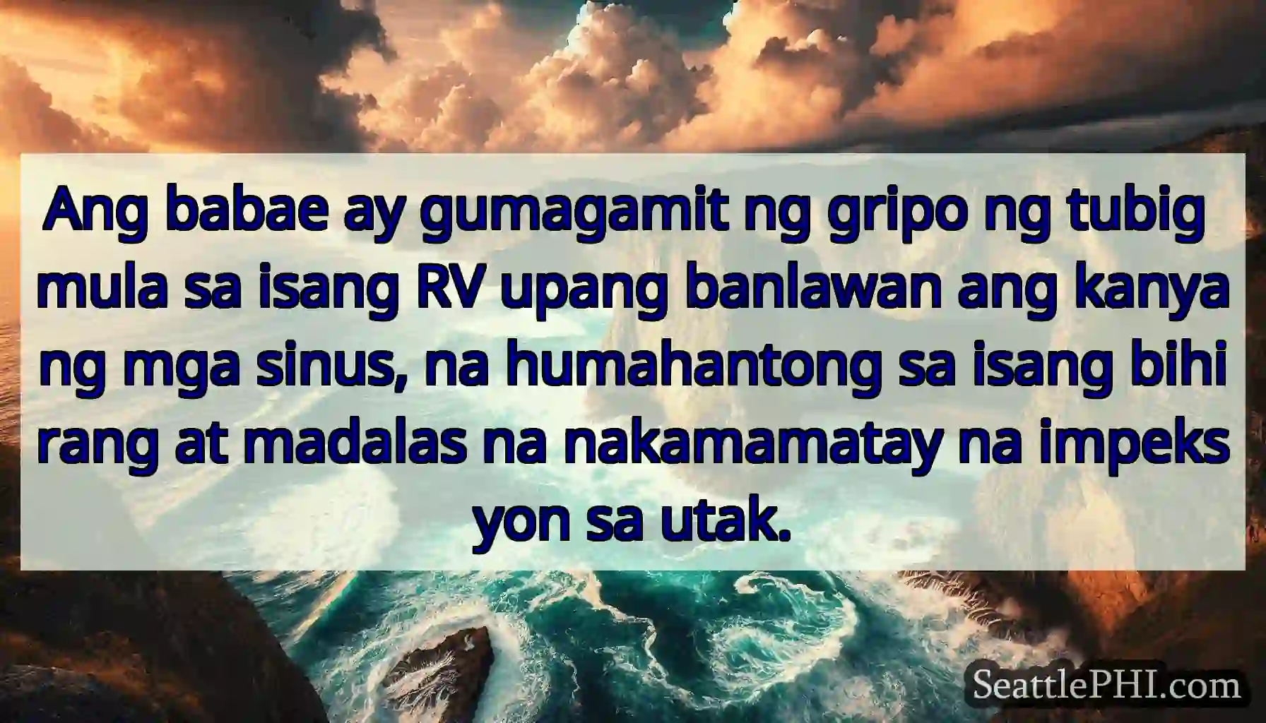 Ang babae ay gumagamit ng gripo ng tubig mula sa