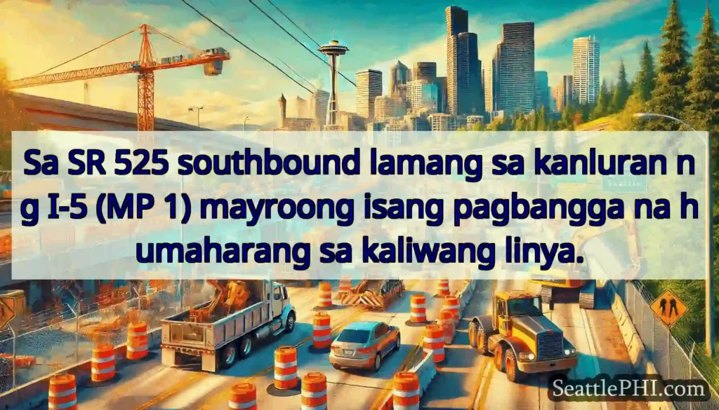 Sa SR 525 southbound lamang sa kanluran ng I-5