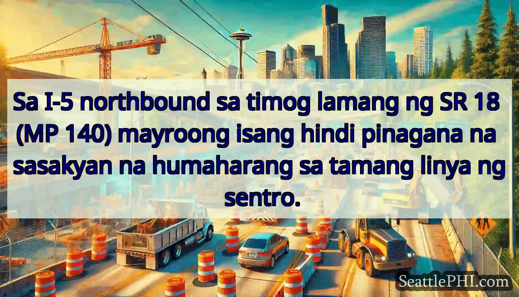 Sa I-5 northbound sa timog lamang ng SR 18 (MP