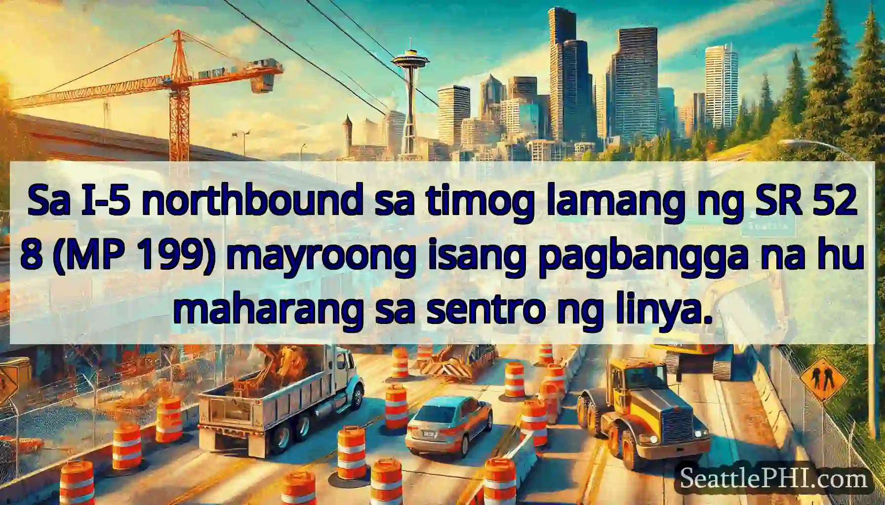 Sa I-5 northbound sa timog lamang ng SR 528 (MP