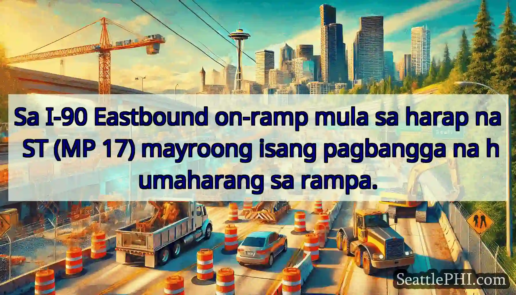 Sa I-90 Eastbound on-ramp mula sa harap na ST (MP