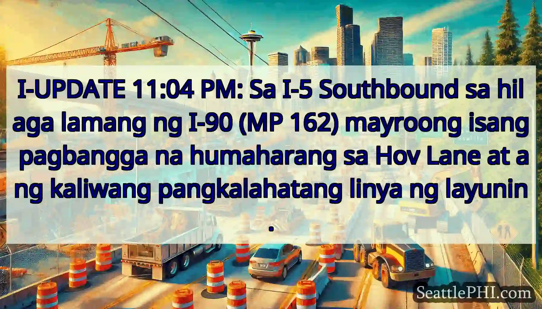 I-UPDATE 11:04 PM: Sa I-5 Southbound sa hilaga