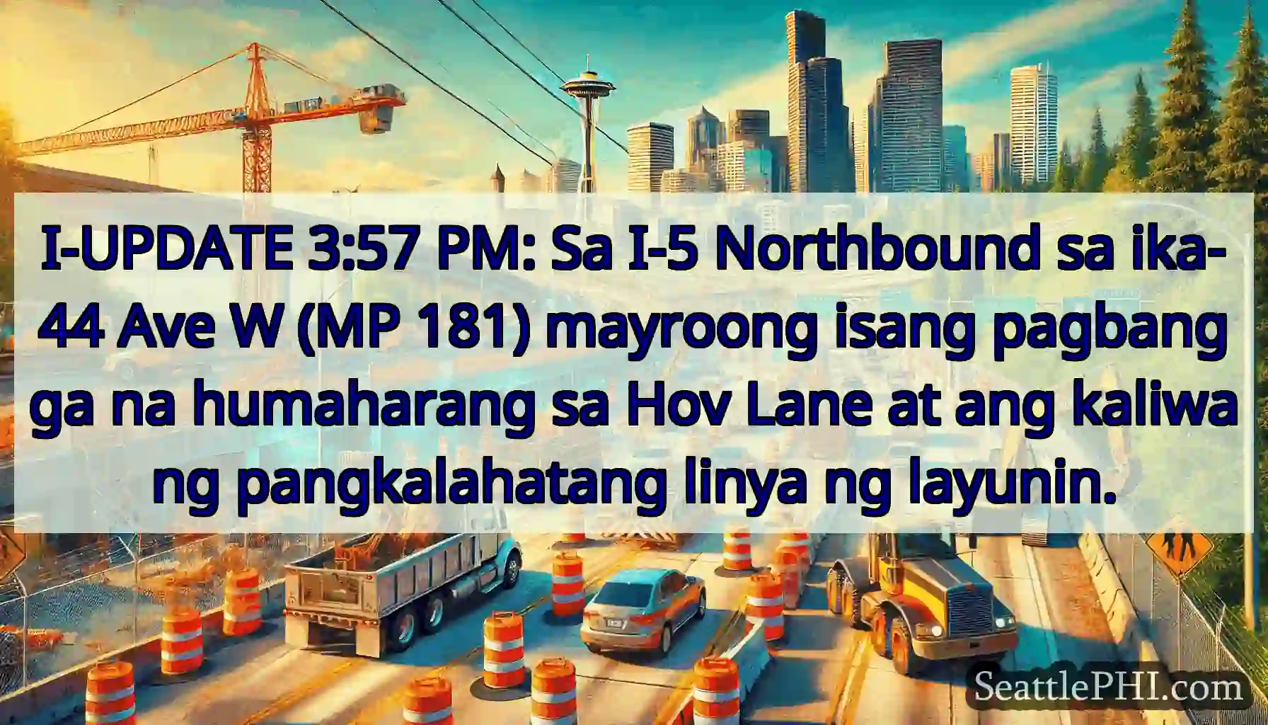 I-UPDATE 3:57 PM: Sa I-5 Northbound sa ika-44 Ave