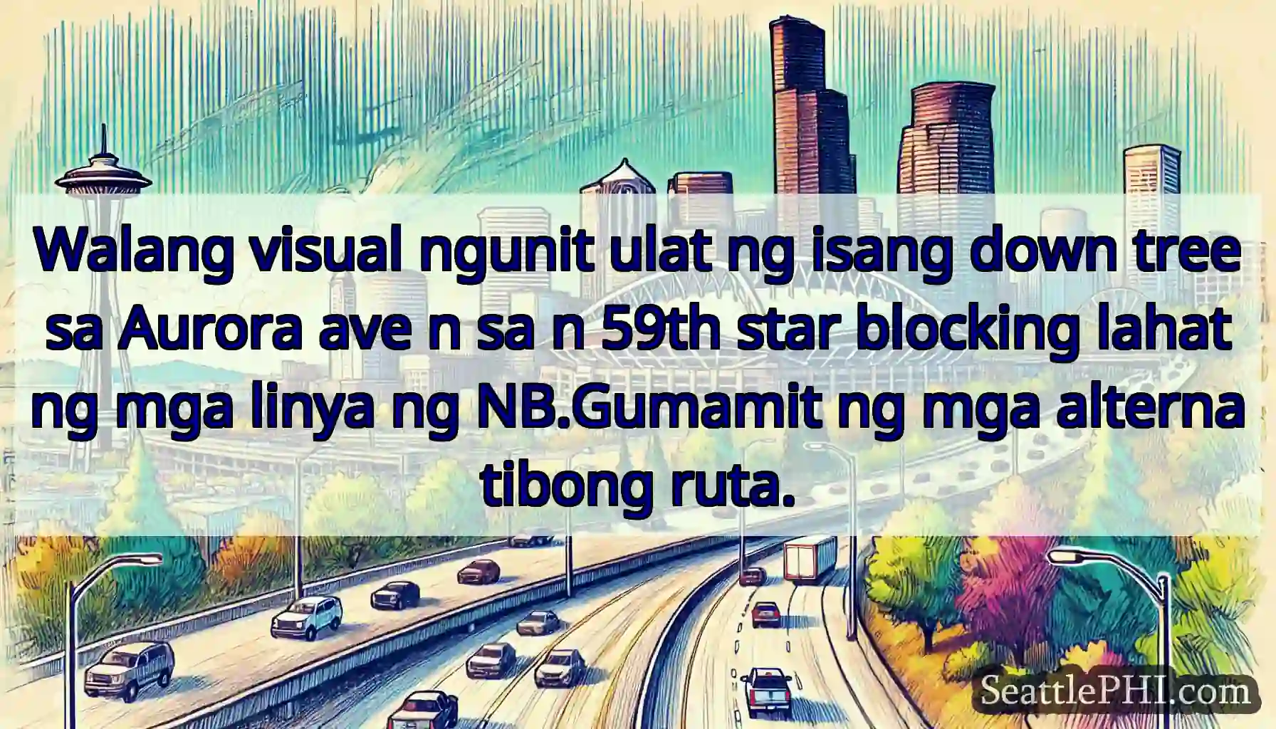 Walang visual ngunit ulat ng isang down tree sa