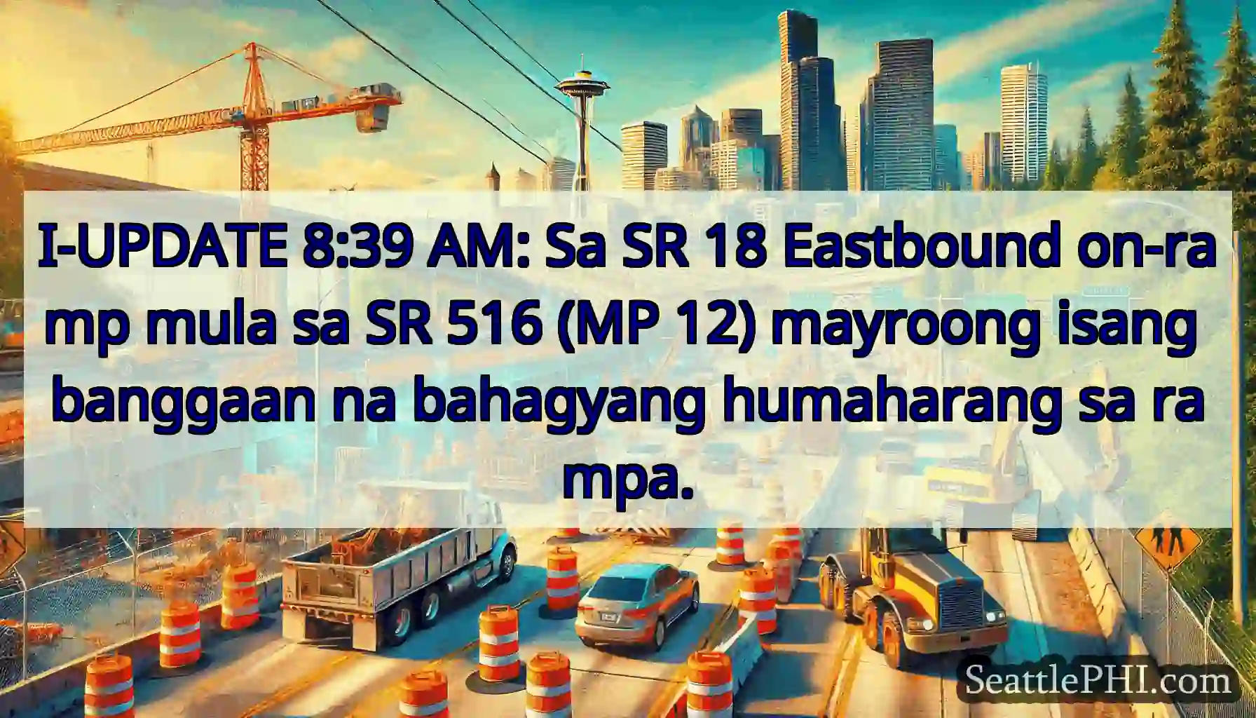 I-UPDATE 8:39 AM: Sa SR 18 Eastbound on-ramp mula