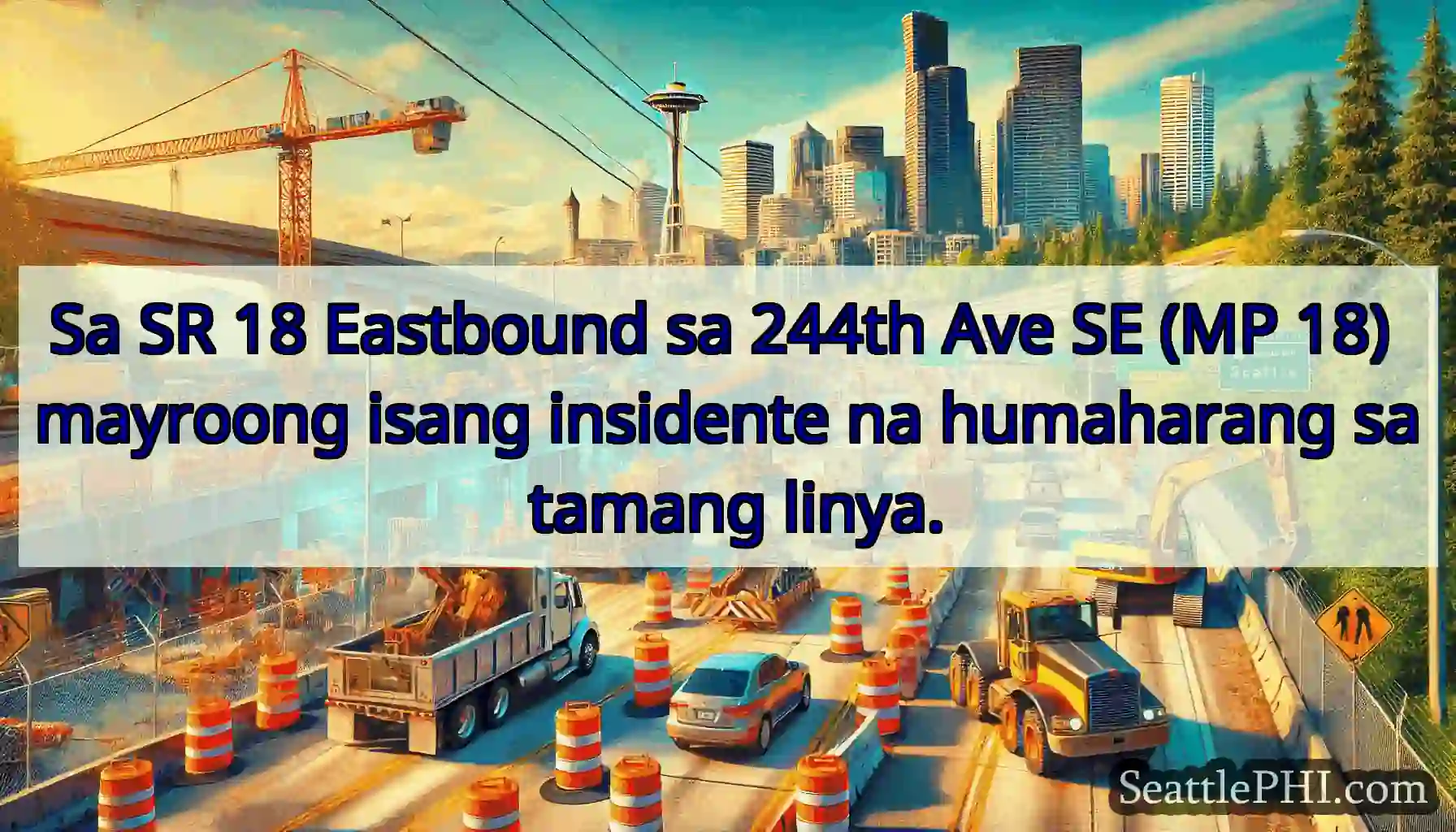 Sa SR 18 Eastbound sa 244th Ave SE (MP 18)