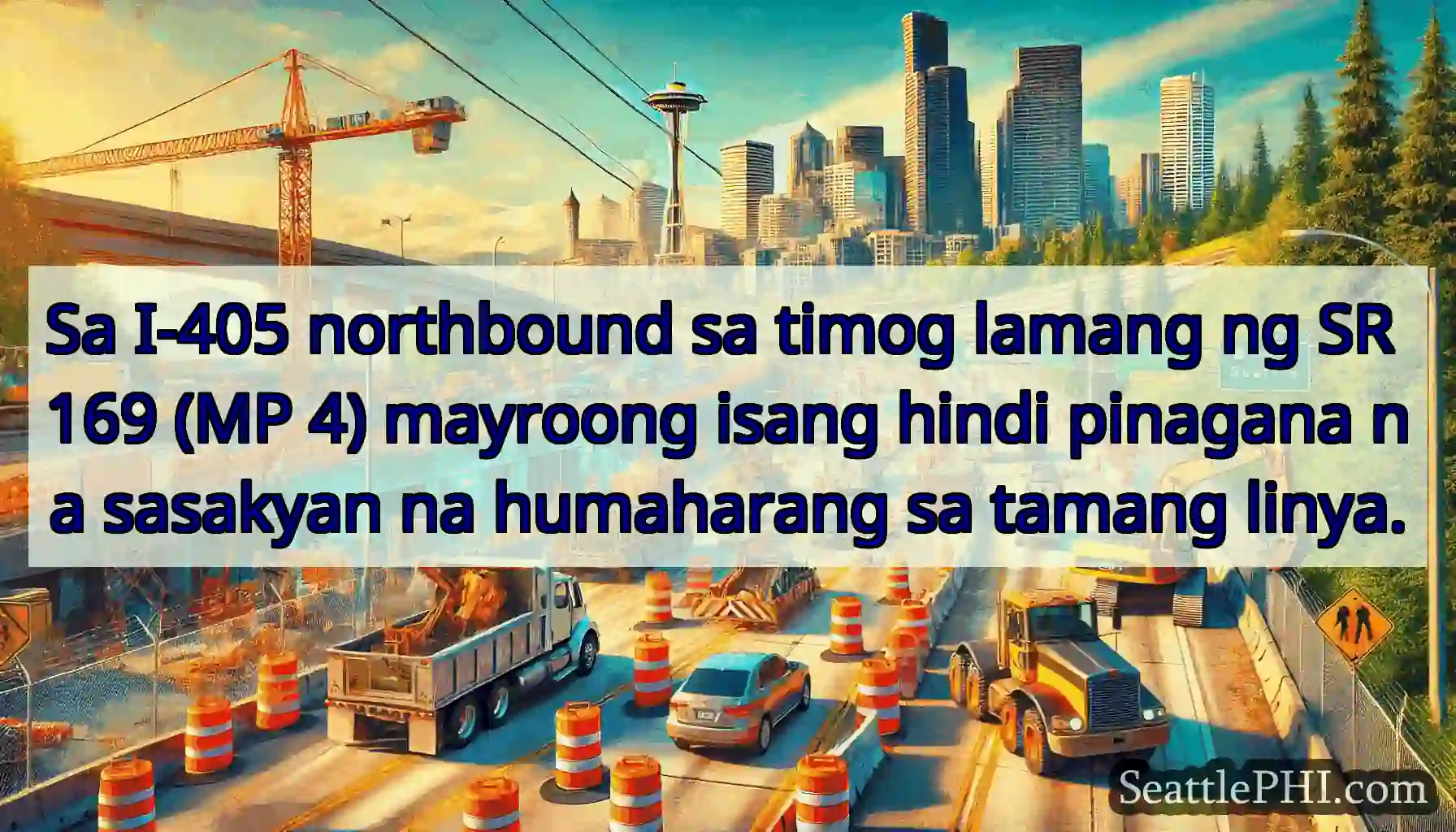 Sa I-405 northbound sa timog lamang ng SR 169 (MP