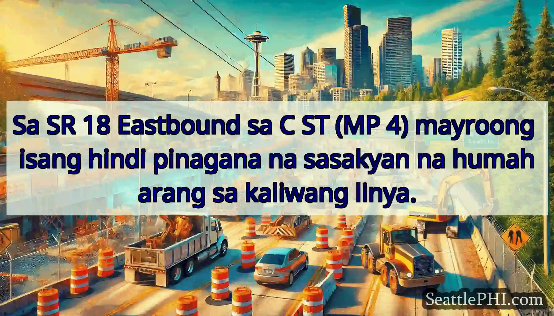 Sa SR 18 Eastbound sa C ST (MP 4) mayroong isang