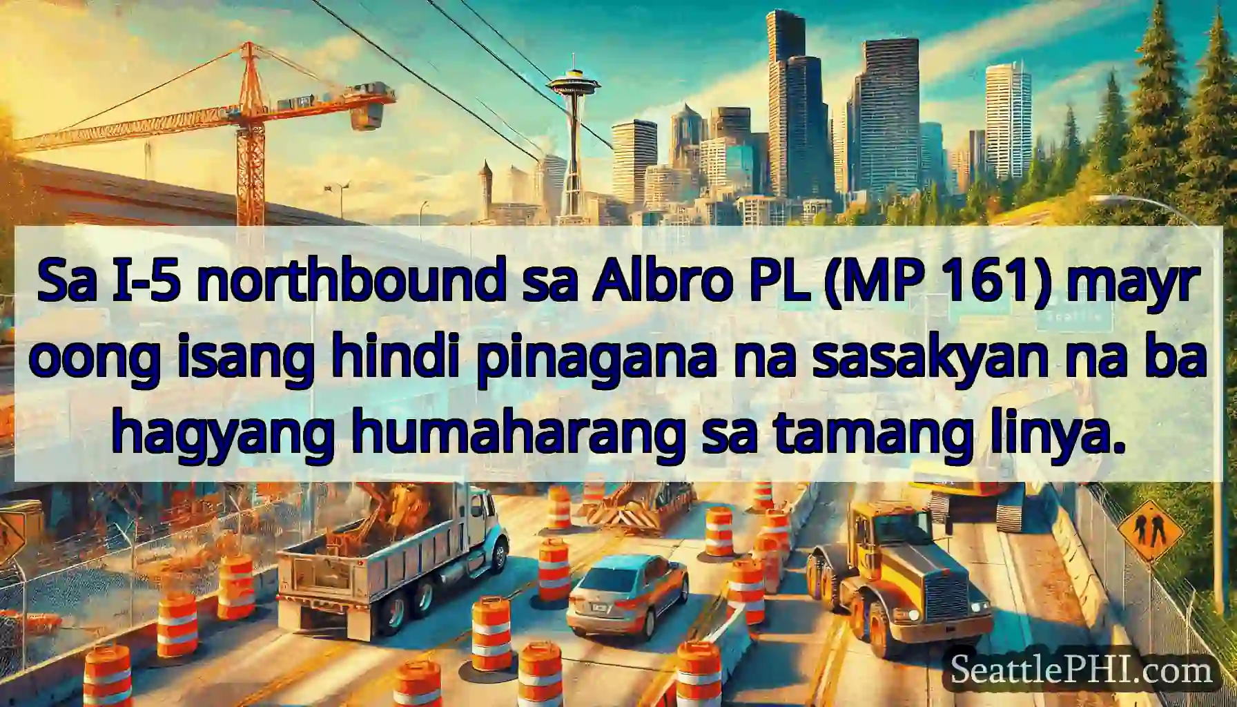 Sa I-5 northbound sa Albro PL (MP 161) mayroong