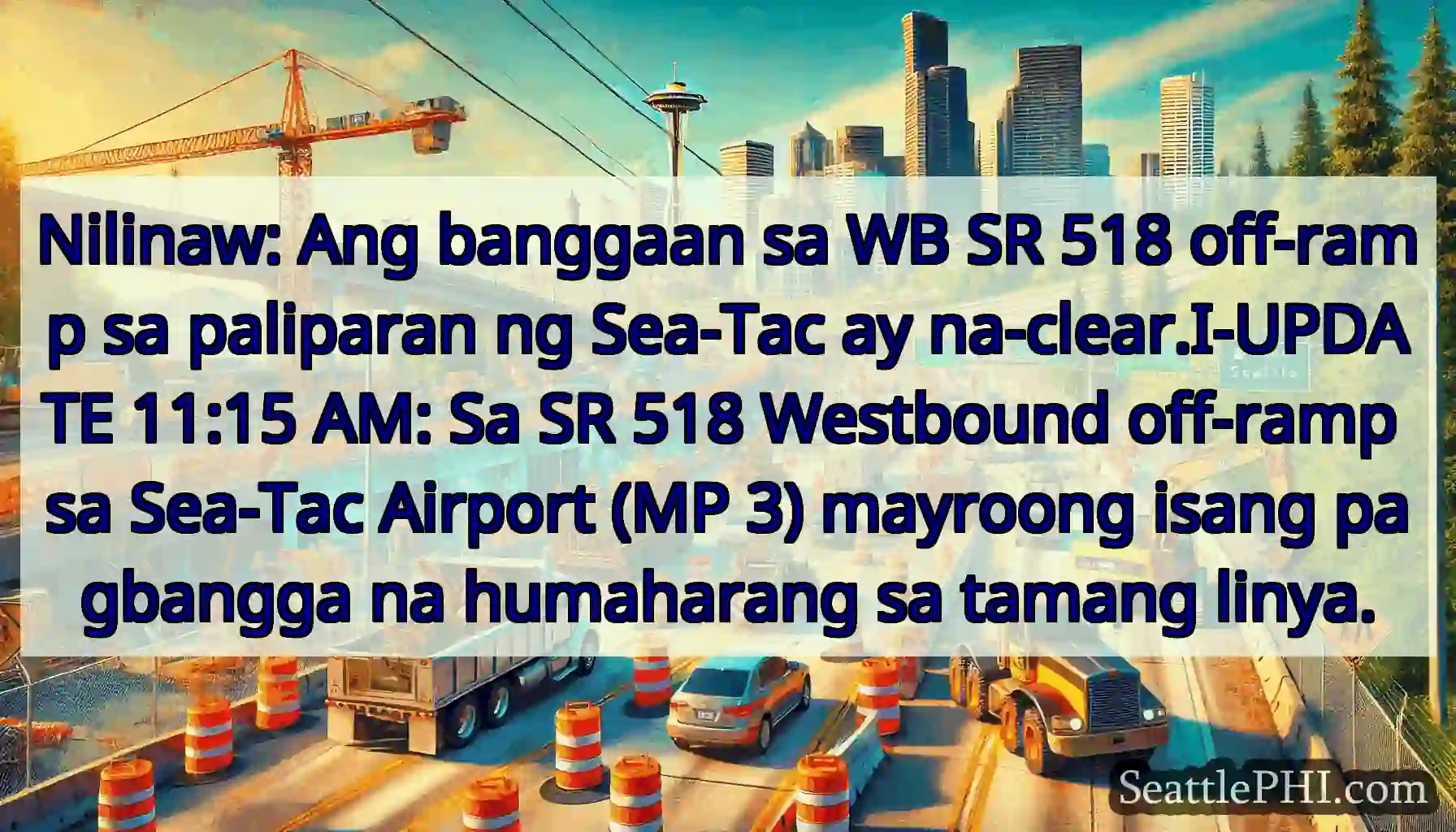 Nilinaw: Ang banggaan sa WB SR 518 off-ramp sa