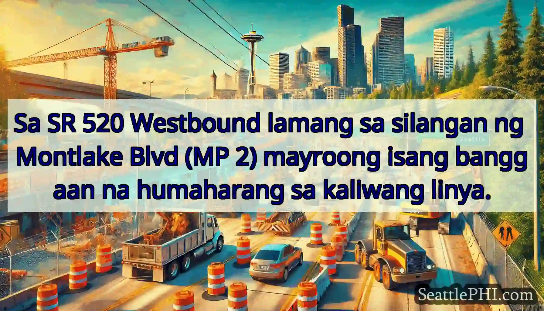 Sa SR 520 Westbound lamang sa silangan ng