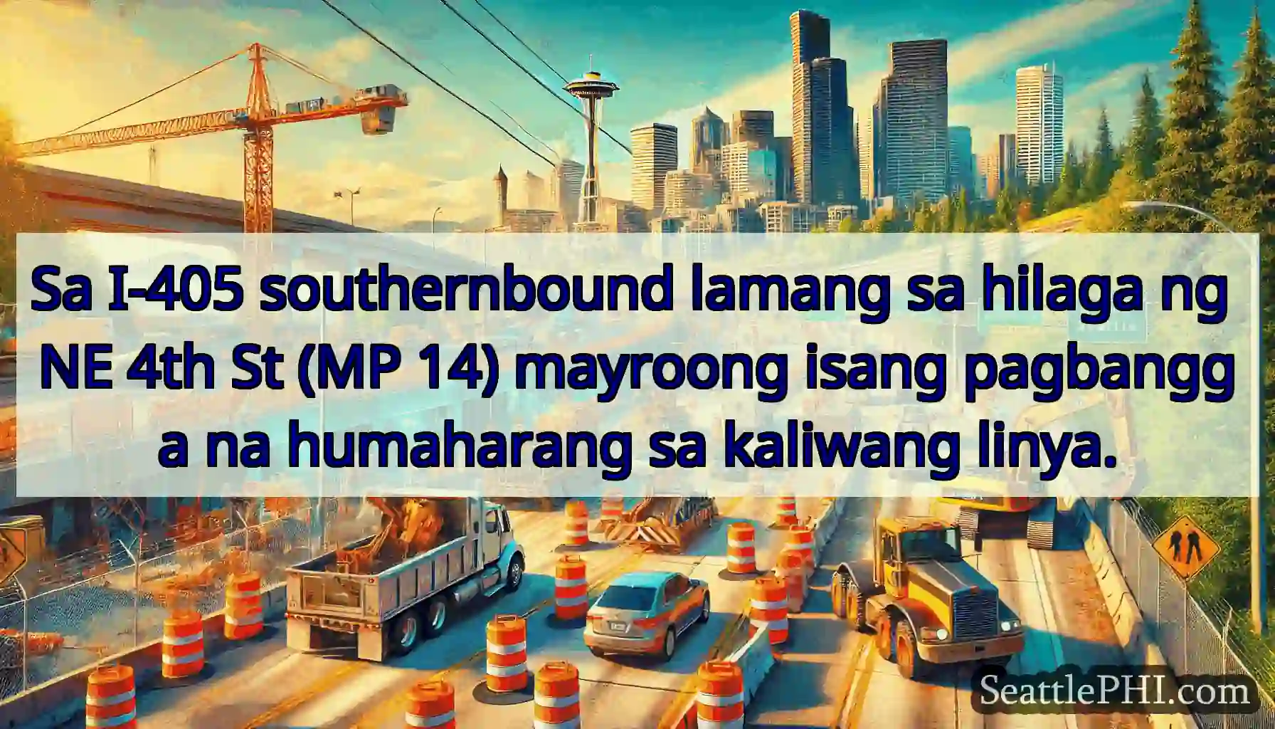 Sa I-405 southernbound lamang sa hilaga ng NE 4th