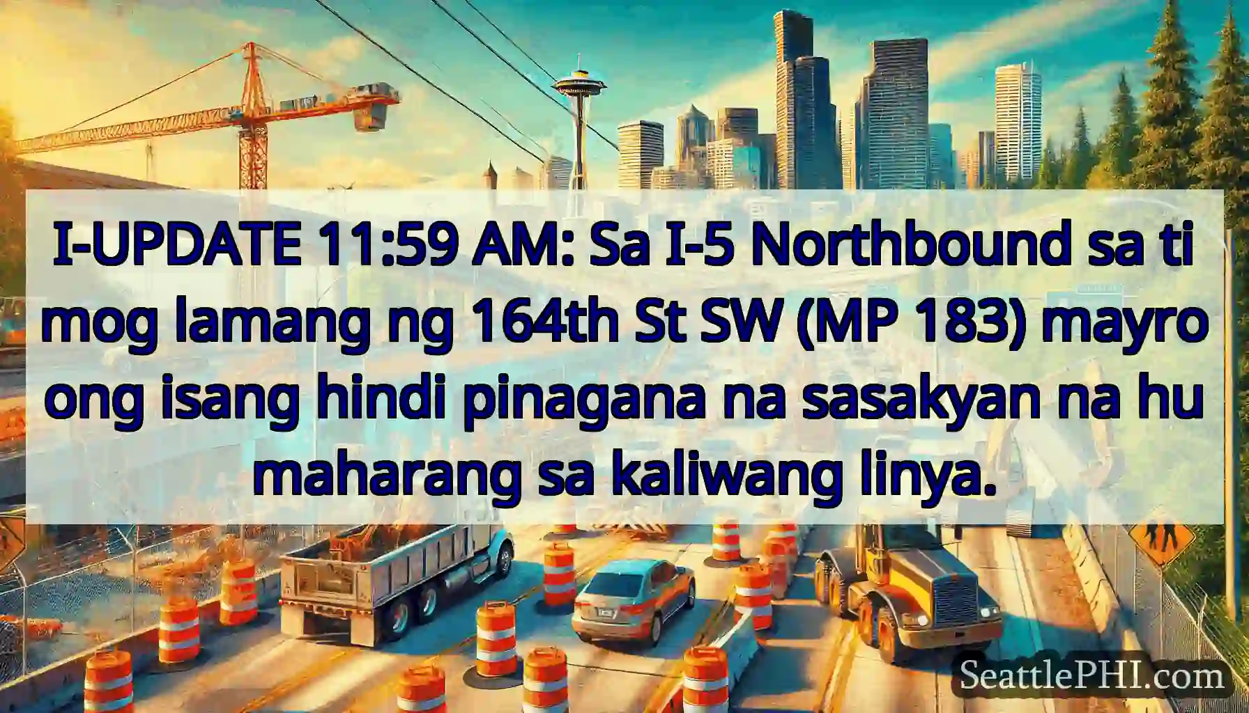 I-UPDATE 11:59 AM: Sa I-5 Northbound sa timog