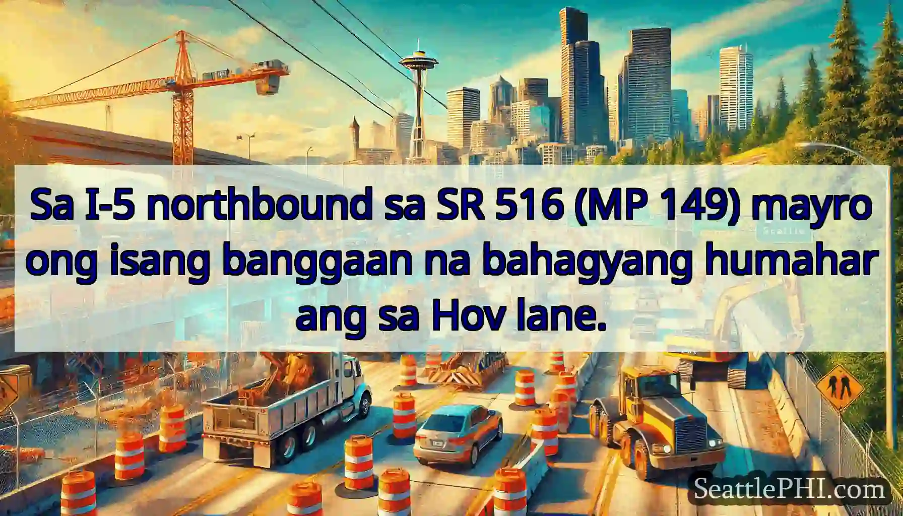 Sa I-5 northbound sa SR 516 (MP 149) mayroong