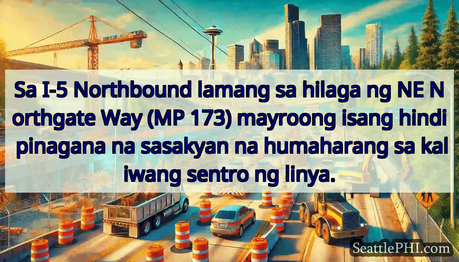 Sa I-5 Northbound lamang sa hilaga ng NE
