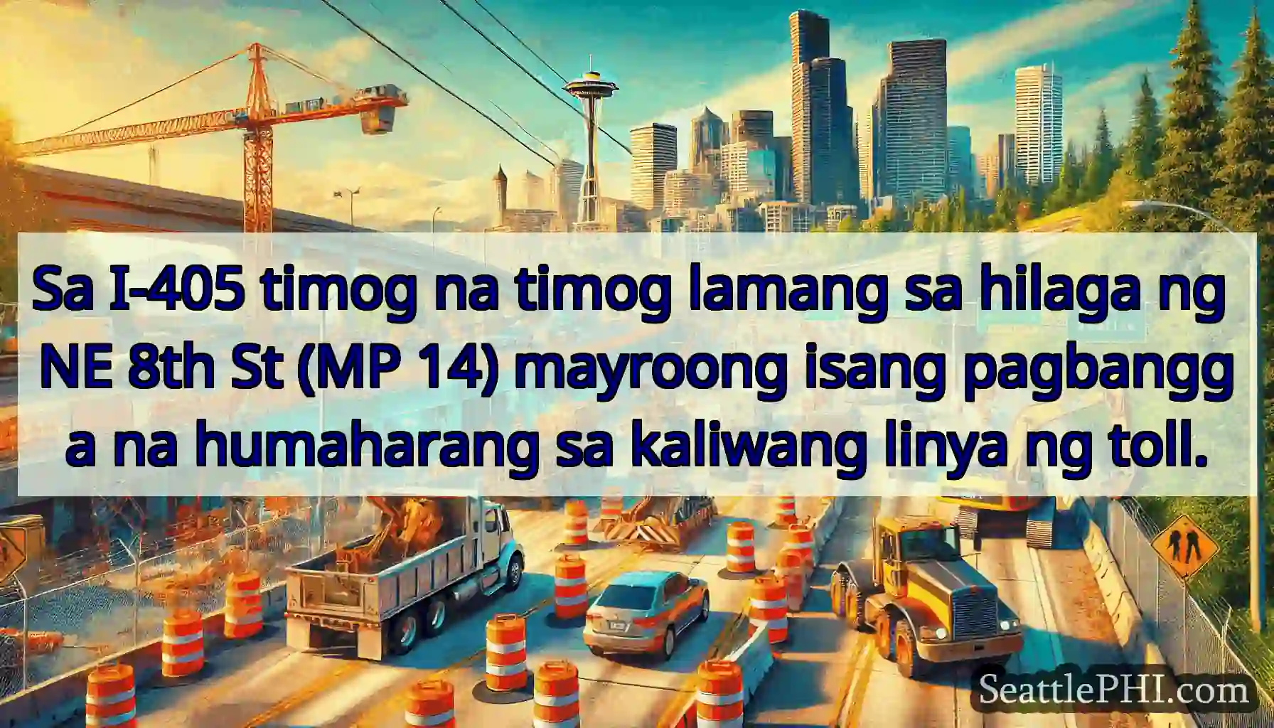 Sa I-405 timog na timog lamang sa hilaga ng NE