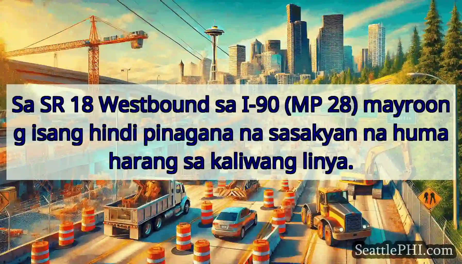 Sa SR 18 Westbound sa I-90 (MP 28) mayroong isang