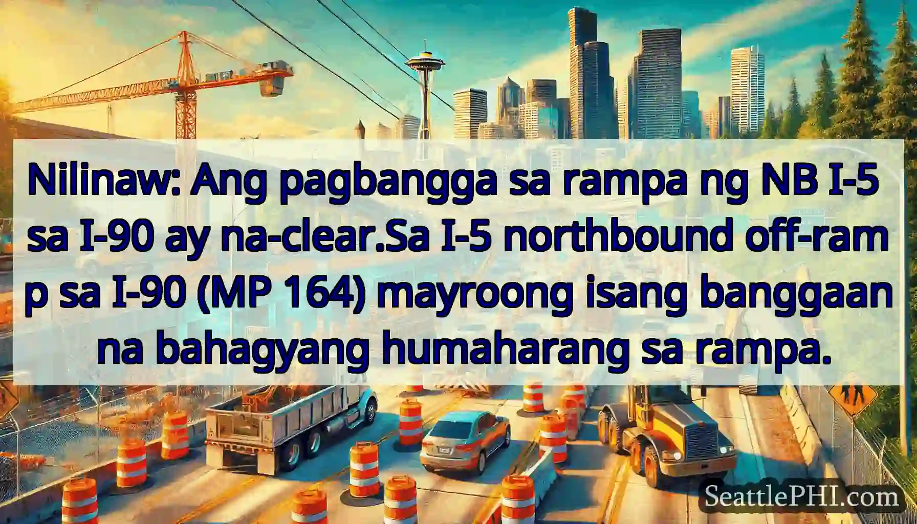 Nilinaw: Ang pagbangga sa rampa ng NB I-5 sa I-90