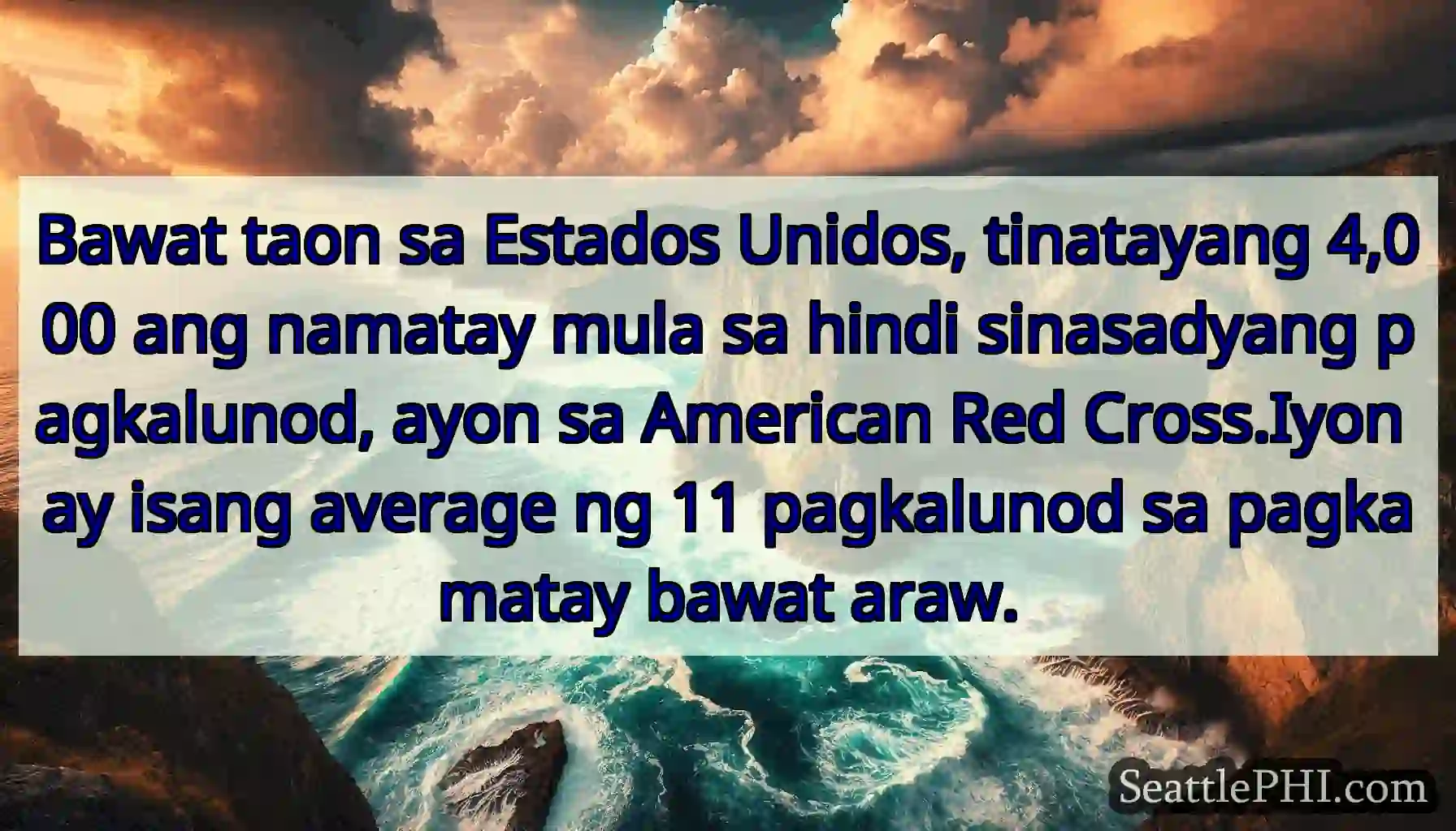 Bawat taon sa Estados Unidos, tinatayang 4,000