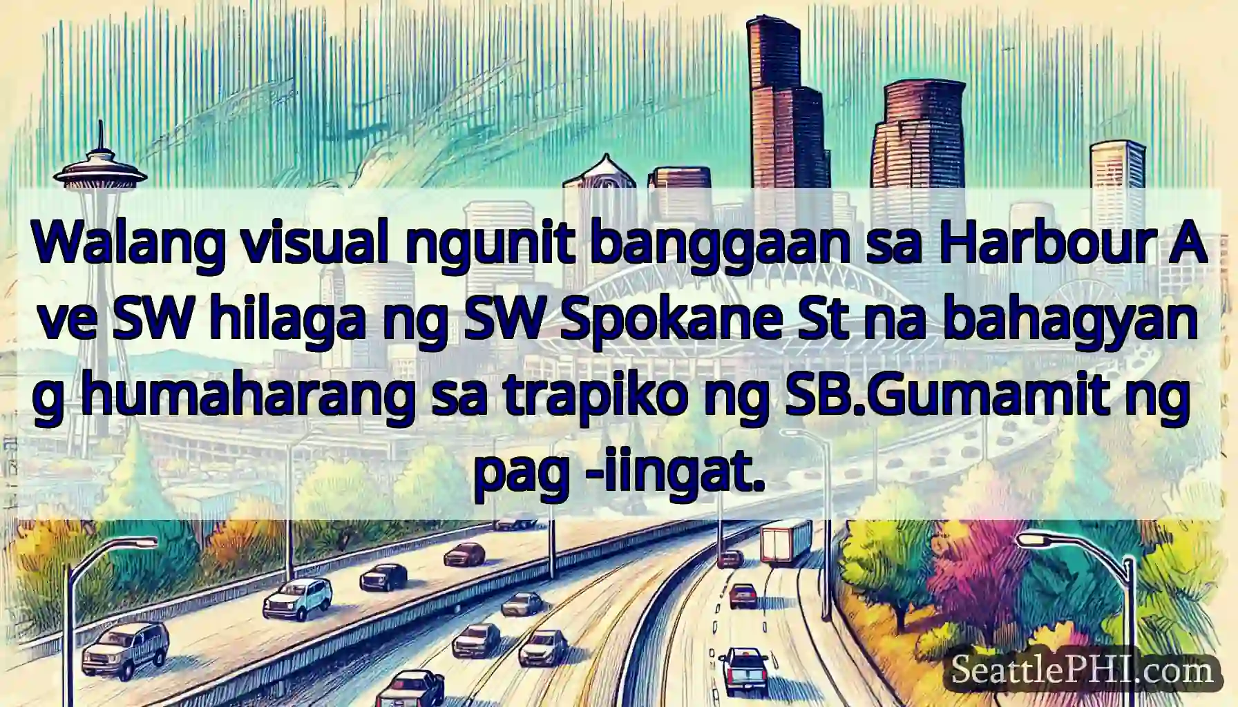 Walang visual ngunit banggaan sa Harbour Ave SW