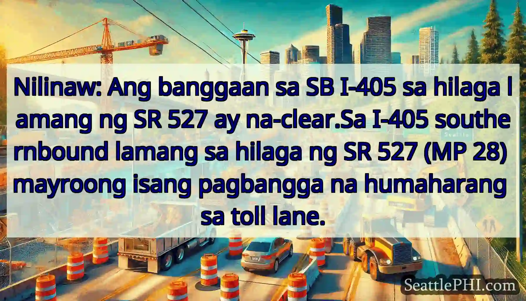 Nilinaw: Ang banggaan sa SB I-405 sa hilaga