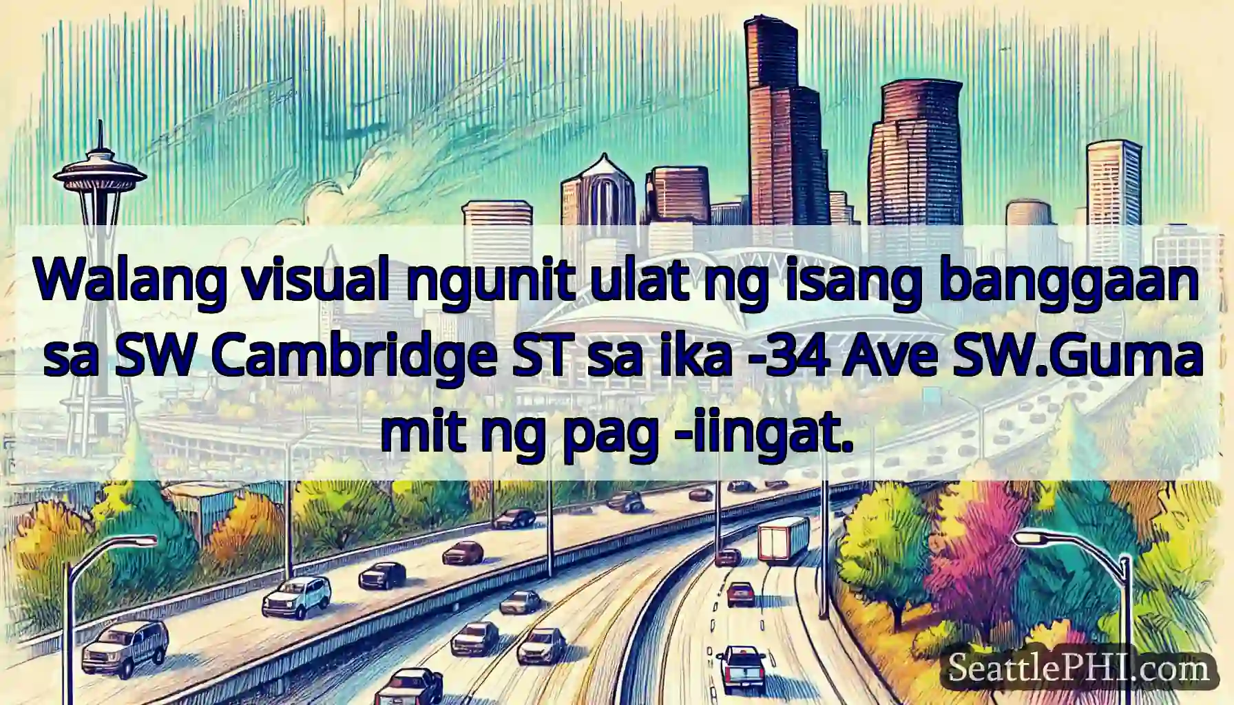 Walang visual ngunit ulat ng isang banggaan sa SW