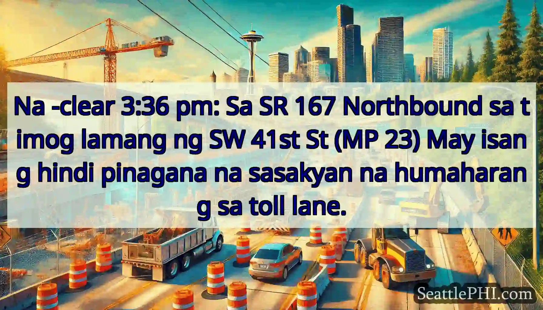 Na -clear 3:36 pm: Sa SR 167 Northbound sa timog
