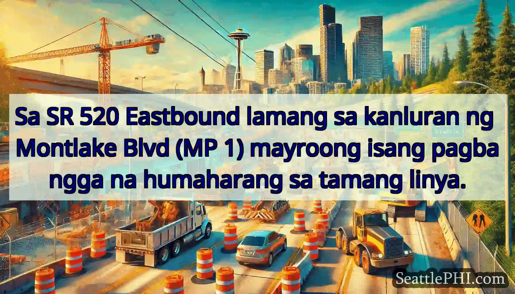 Sa SR 520 Eastbound lamang sa kanluran ng