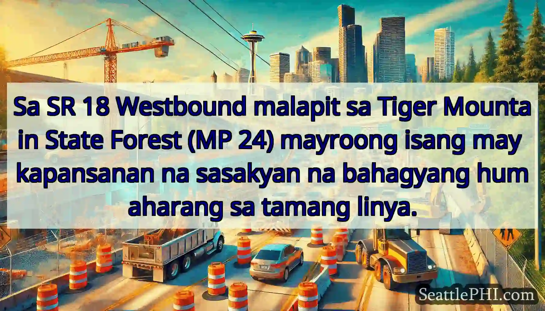 Sa SR 18 Westbound malapit sa Tiger Mountain