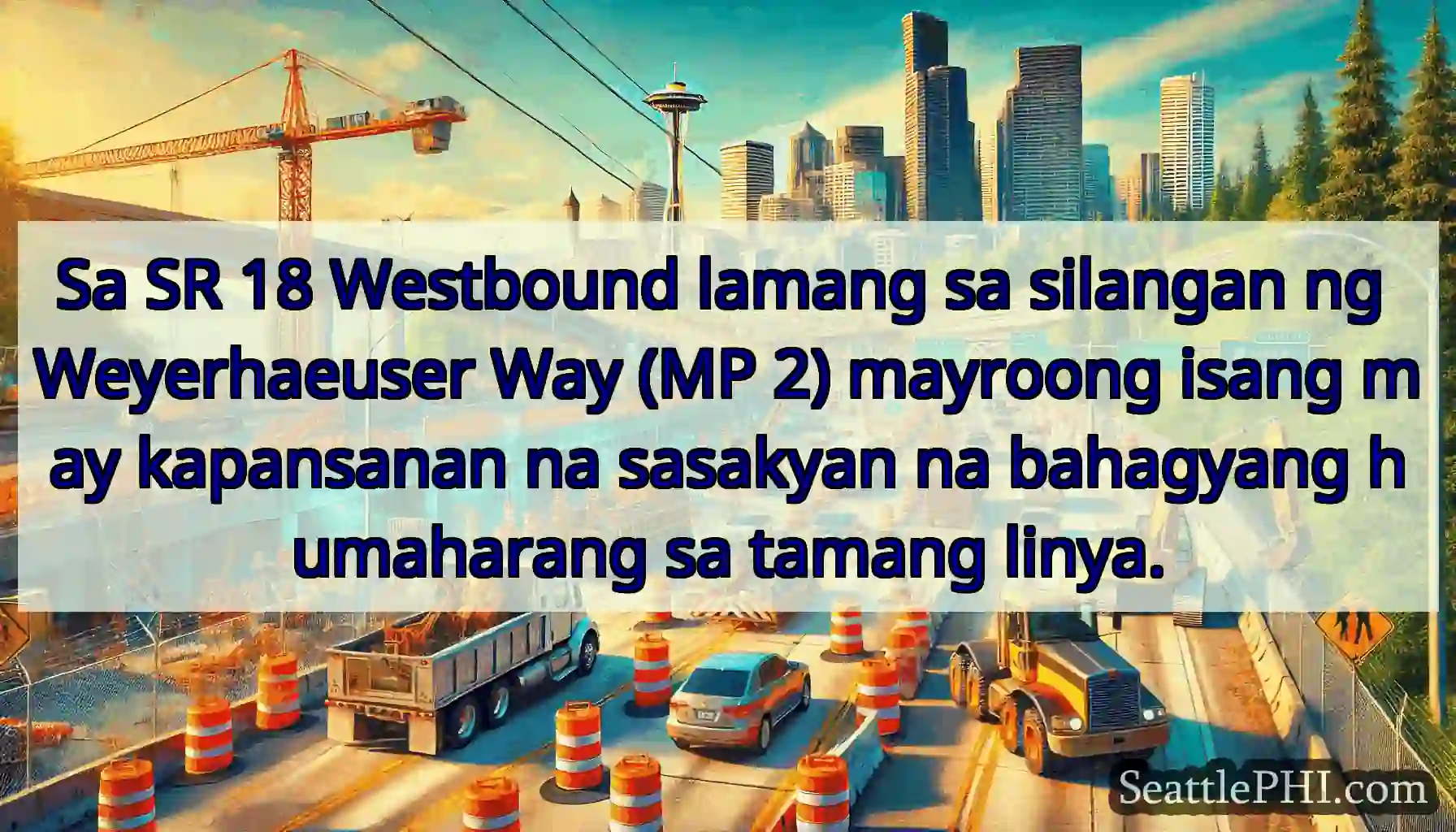 Sa SR 18 Westbound lamang sa silangan ng