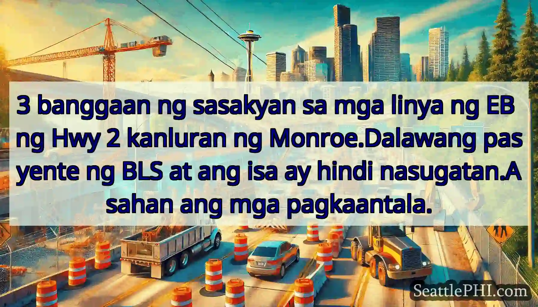 3 banggaan ng sasakyan sa mga linya ng EB ng Hwy