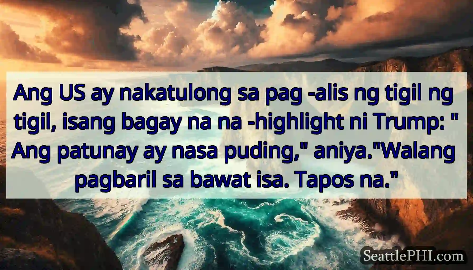 Ang US ay nakatulong sa pag -alis ng tigil ng