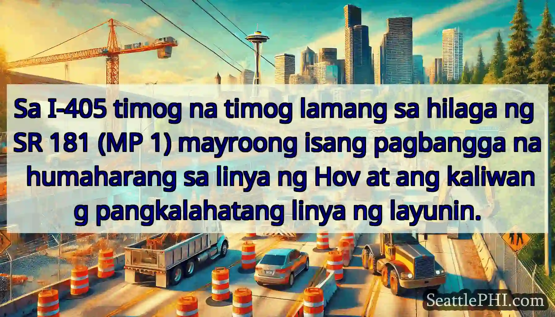 Sa I-405 timog na timog lamang sa hilaga ng SR