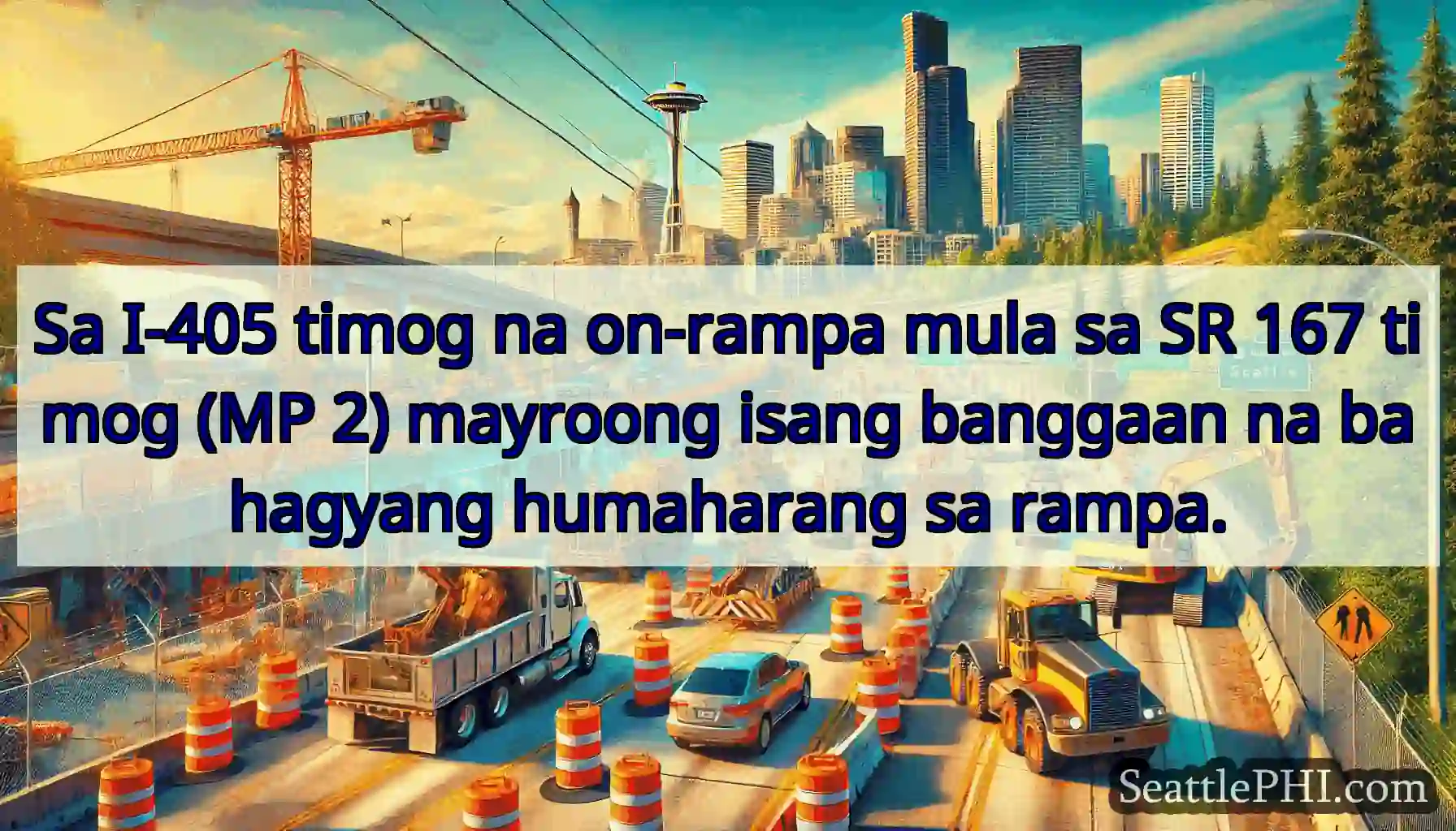 Sa I-405 timog na on-rampa mula sa SR 167 timog