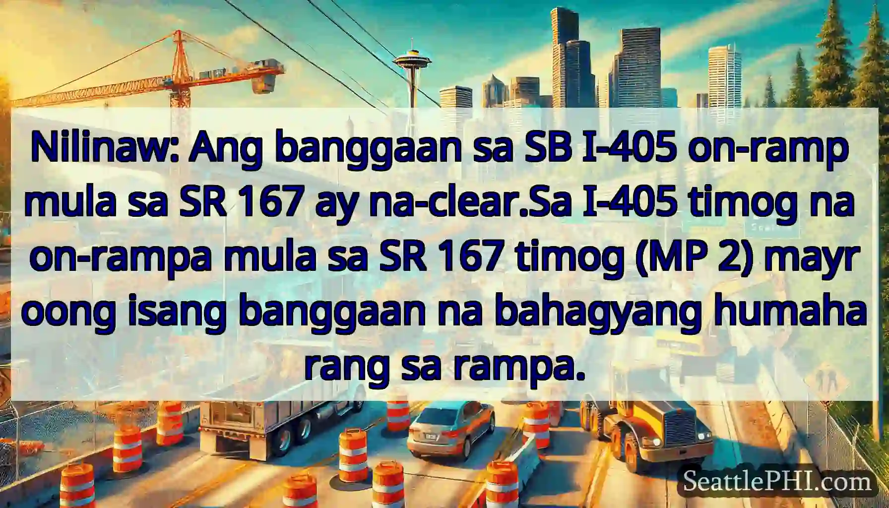 Nilinaw: Ang banggaan sa SB I-405 on-ramp mula sa