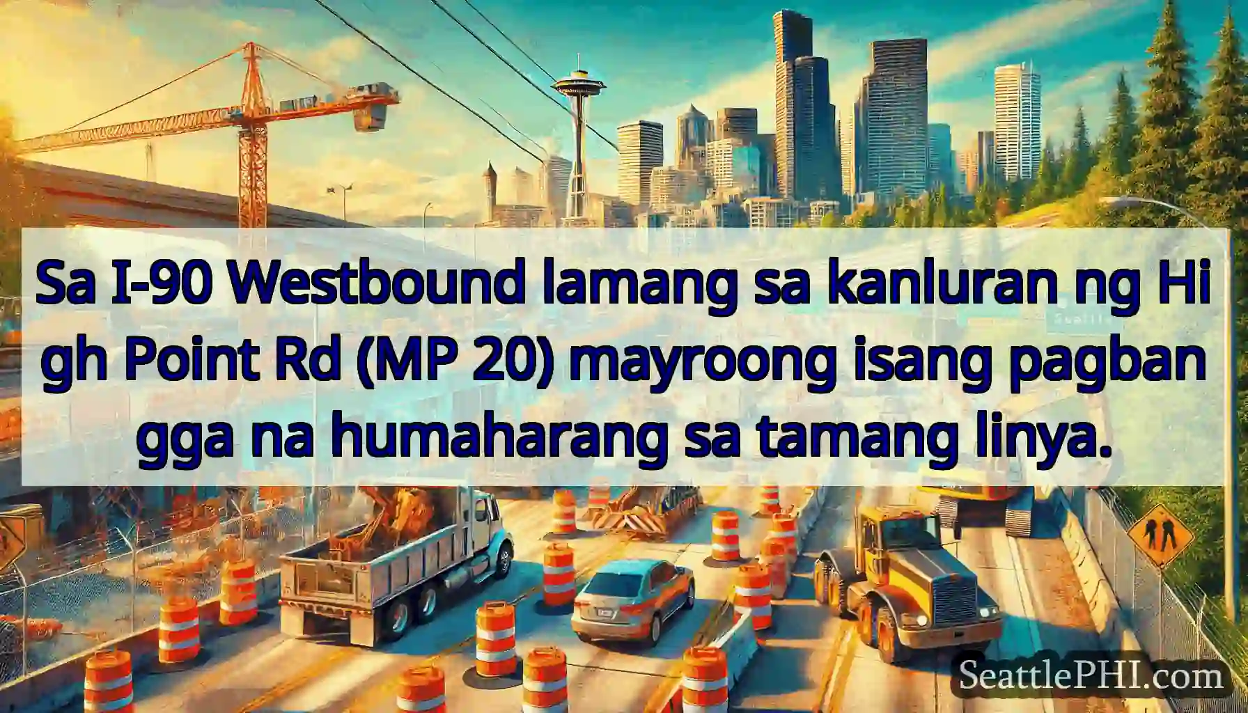 Sa I-90 Westbound lamang sa kanluran ng High