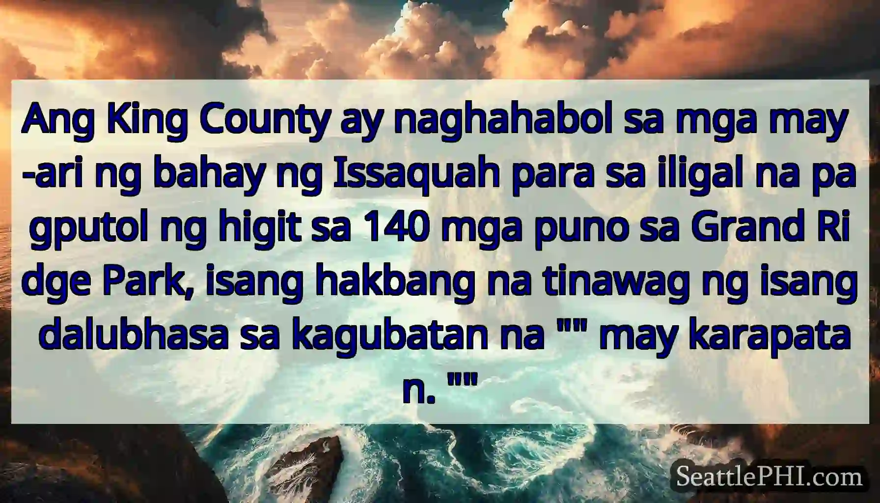 Ang King County ay naghahabol sa mga may -ari ng