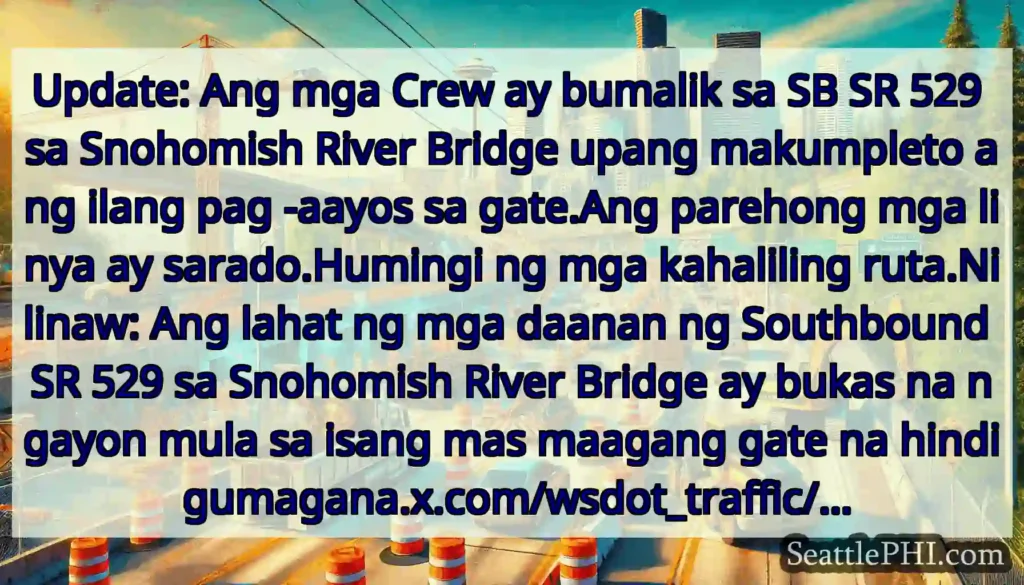 Update: Ang mga Crew ay bumalik sa SB SR 529 sa