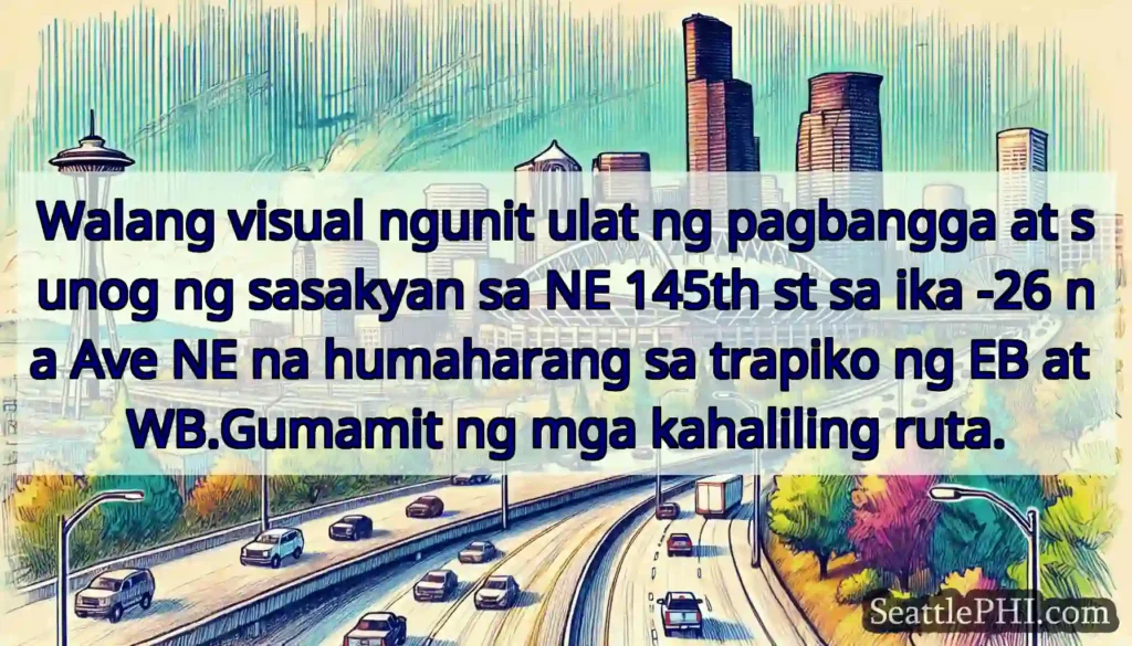 Walang visual ngunit ulat ng pagbangga at sunog