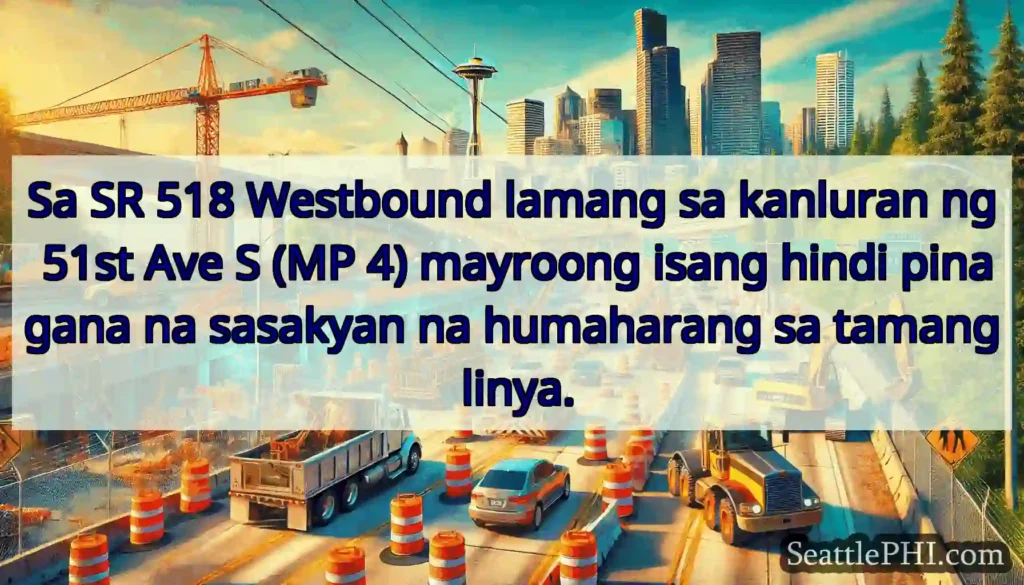 Sa SR 518 Westbound lamang sa kanluran ng 51st